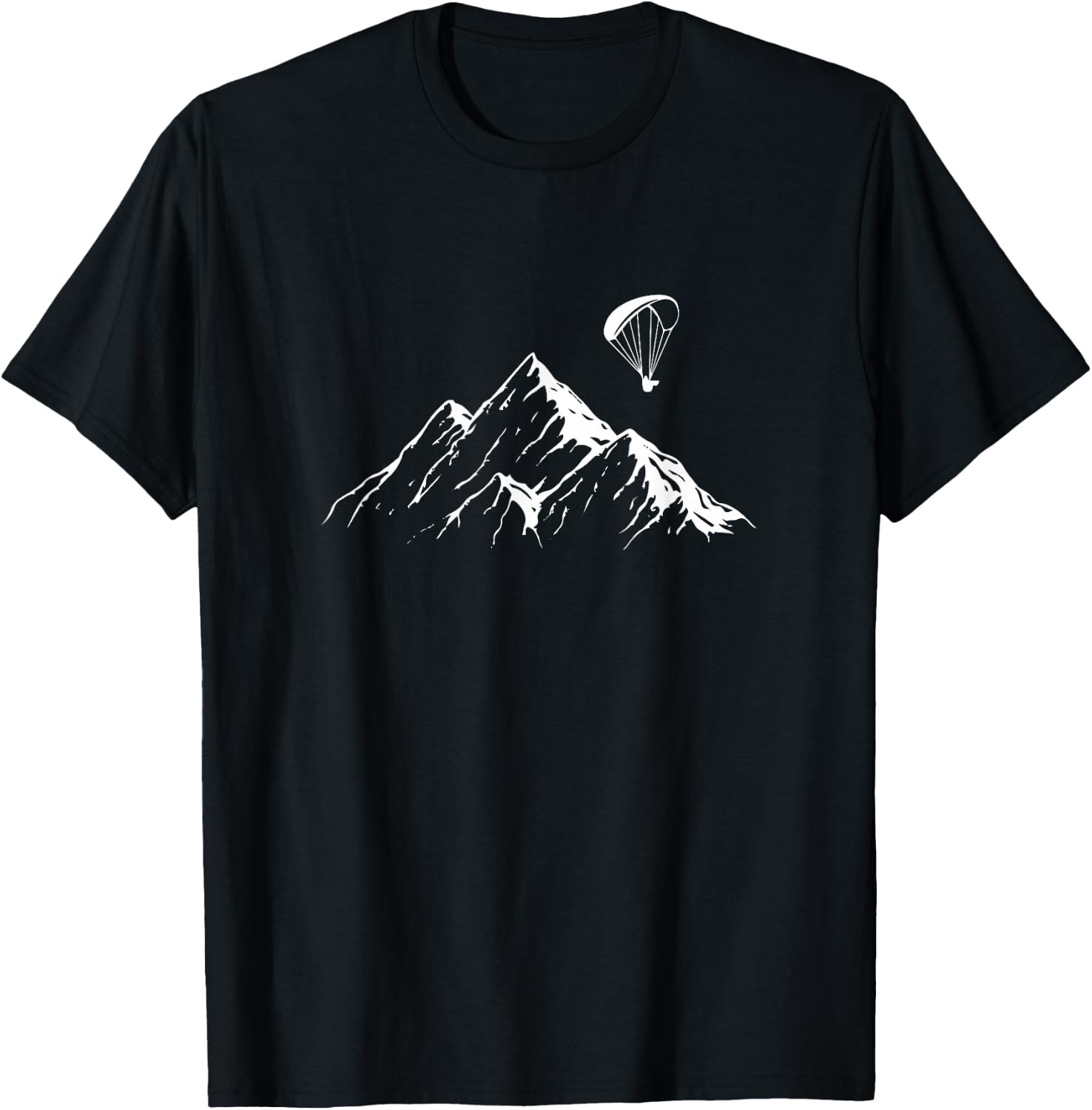 Paraglider Mountains Parachute Paragliding Lover Fun T-Shirt - T-Shirt | Black