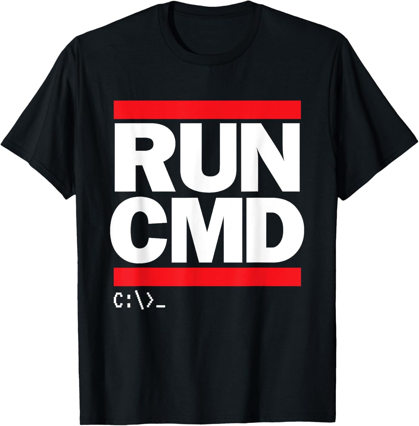 RUN CMD Funny Programmer T-Shirt - T-Shirt | Black