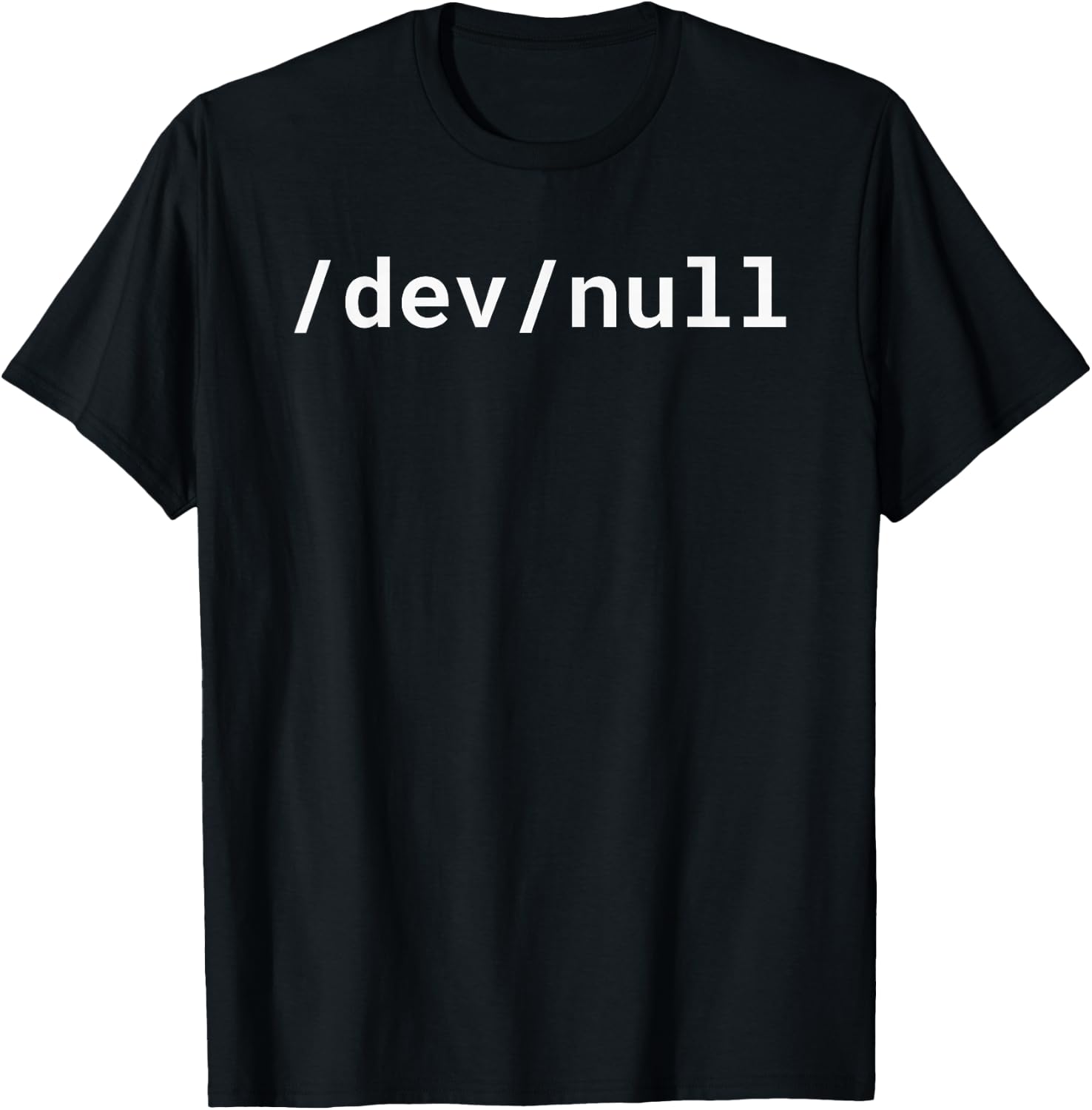 /dev/null Funny White Text Design for Linux/Unix Geeks/Nerds T-Shirt - T-Shirt | Black