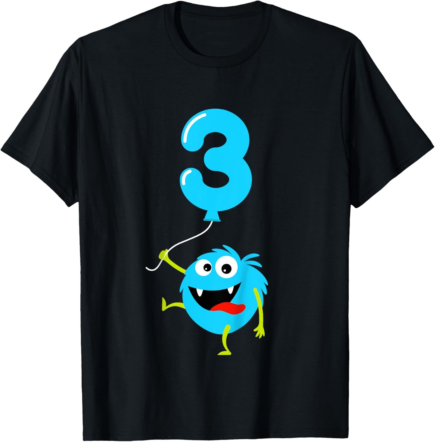 Kids 3rd Birthday Cute Monster Gift Shirt For 3 Year Old Boys T-Shirt - T-Shirt | Black