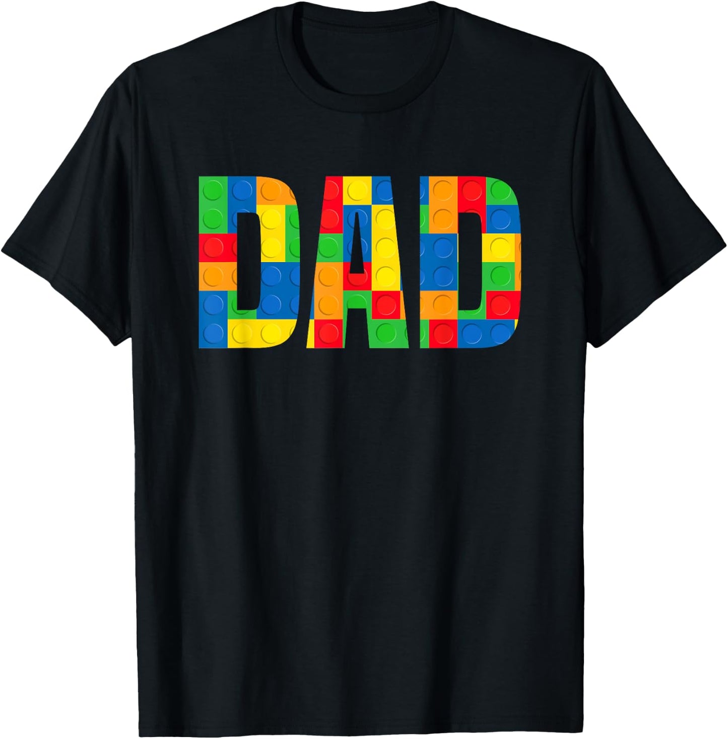 Cool Dad Brick Master Builder Funny Building Blocks Dad T-Shirt - T-Shirt | Black