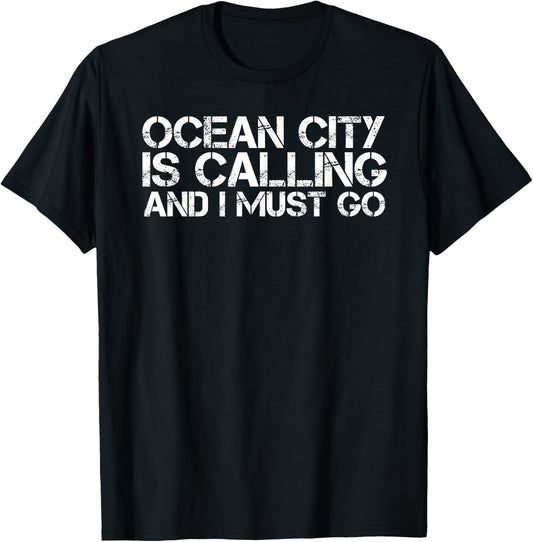 OCEAN CITY NJ NEW JERSEY Funny City Trip Home Roots USA Gift T-Shirt - T-Shirt | Black