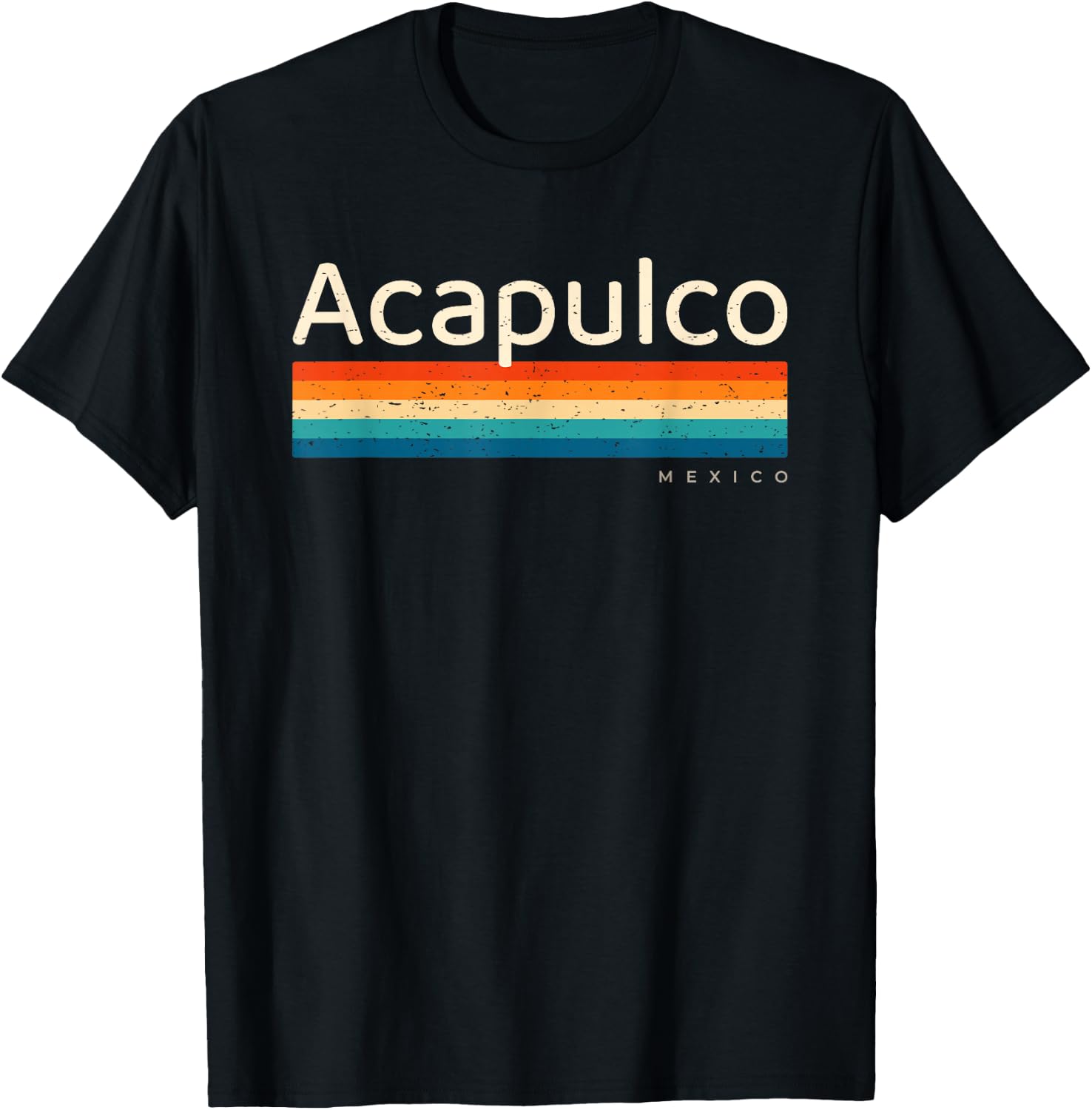 Acapulco Mexico Retro Design T-Shirt - T-Shirt | Black