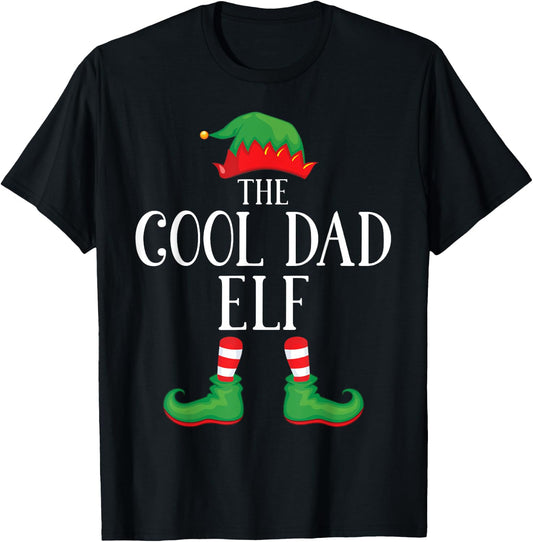 Cool Dad Elf Matching Group Xmas Funny Family Christmas T-Shirt - T-Shirt | Black