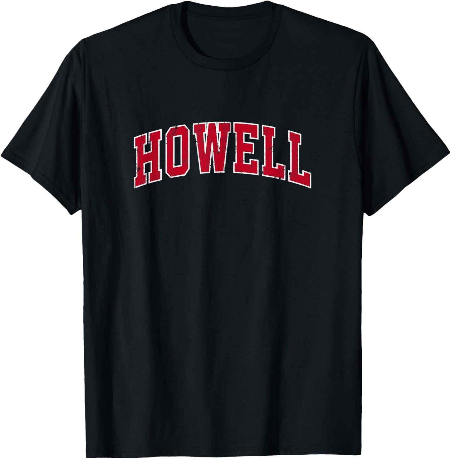 Howell New Jersey NJ Vintage Sports Design Red Design T-Shirt - T-Shirt | Black
