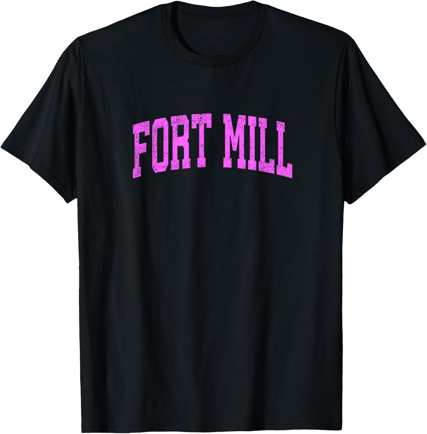 Fort Mill South Carolina SC Vintage Athletic Sports Pink Des T-Shirt - T-Shirt | Black
