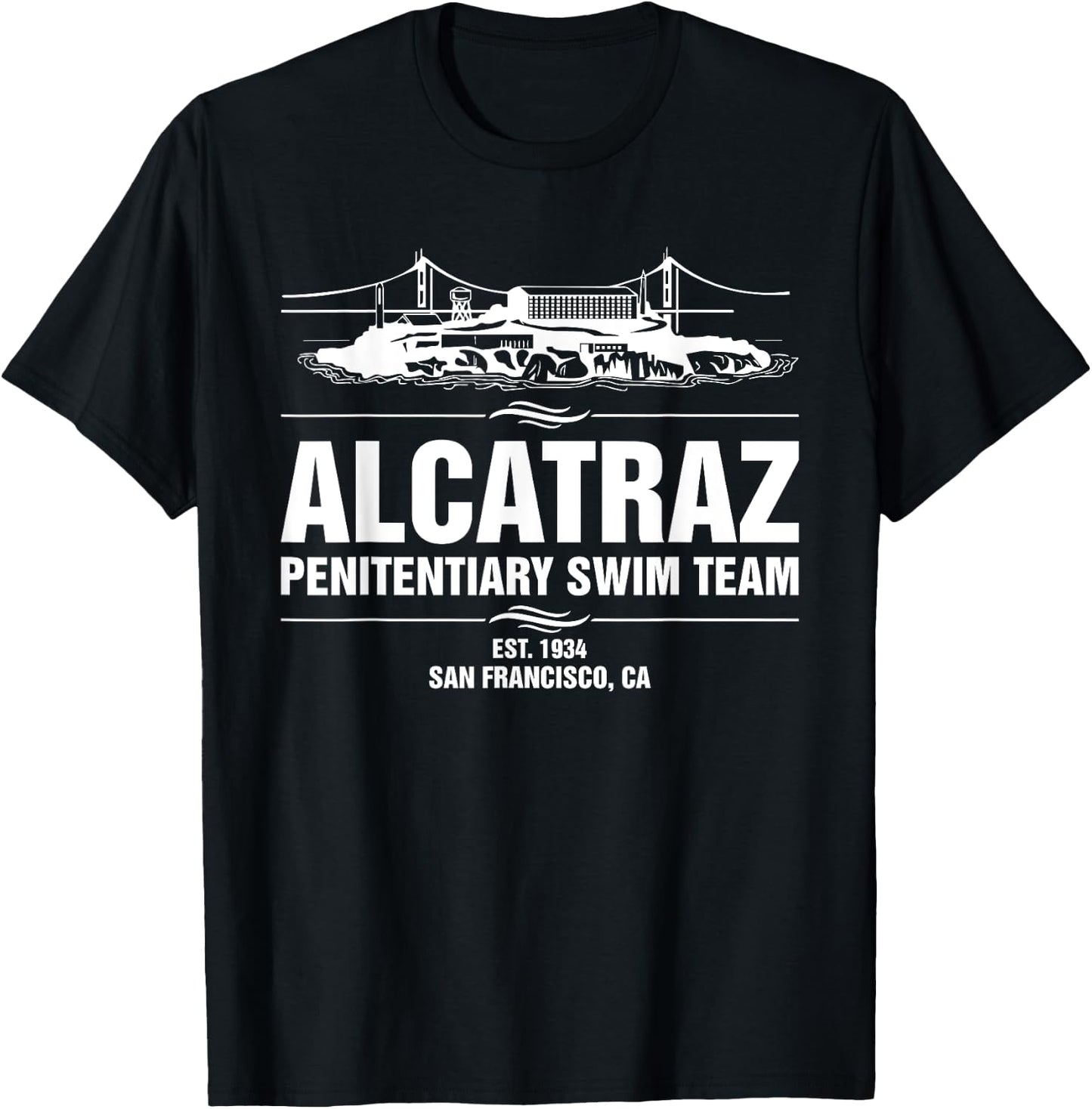 Alcatraz Penitentiary Swim Team Jail Prisoner T-Shirt - T-Shirt | Black