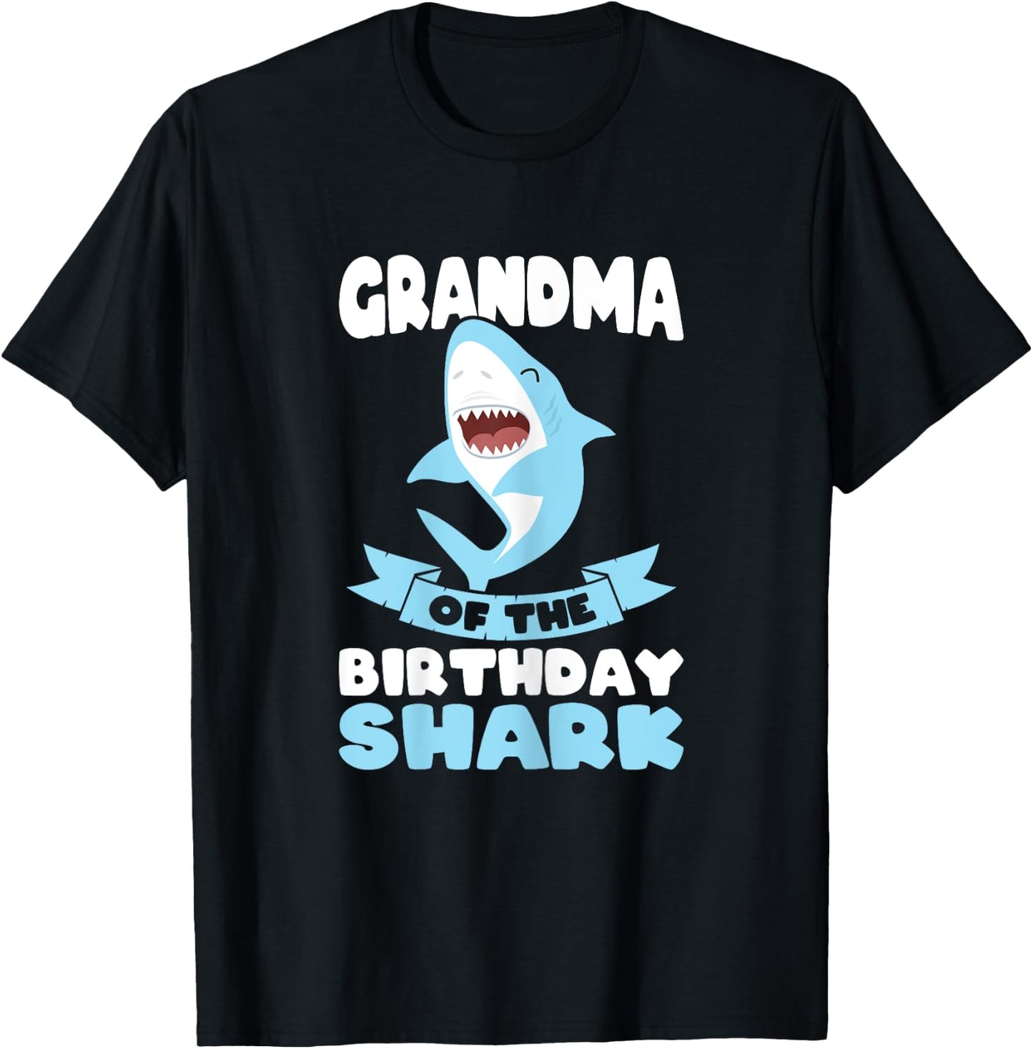 Grandma of the Birthday Shark Birthday T-Shirt - T-Shirt | Black