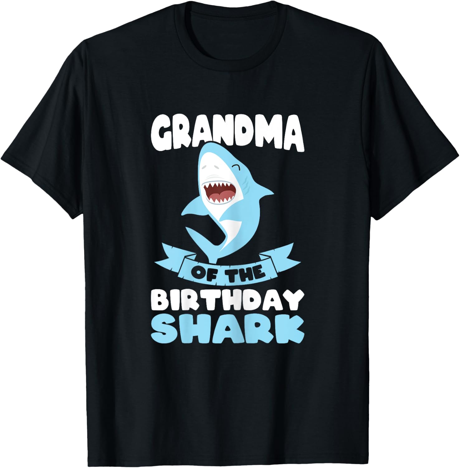Grandma of the Birthday Shark Birthday T-Shirt - T-Shirt | Black