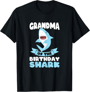 Grandma of the Birthday Shark Birthday T-Shirt - T-Shirt | Black