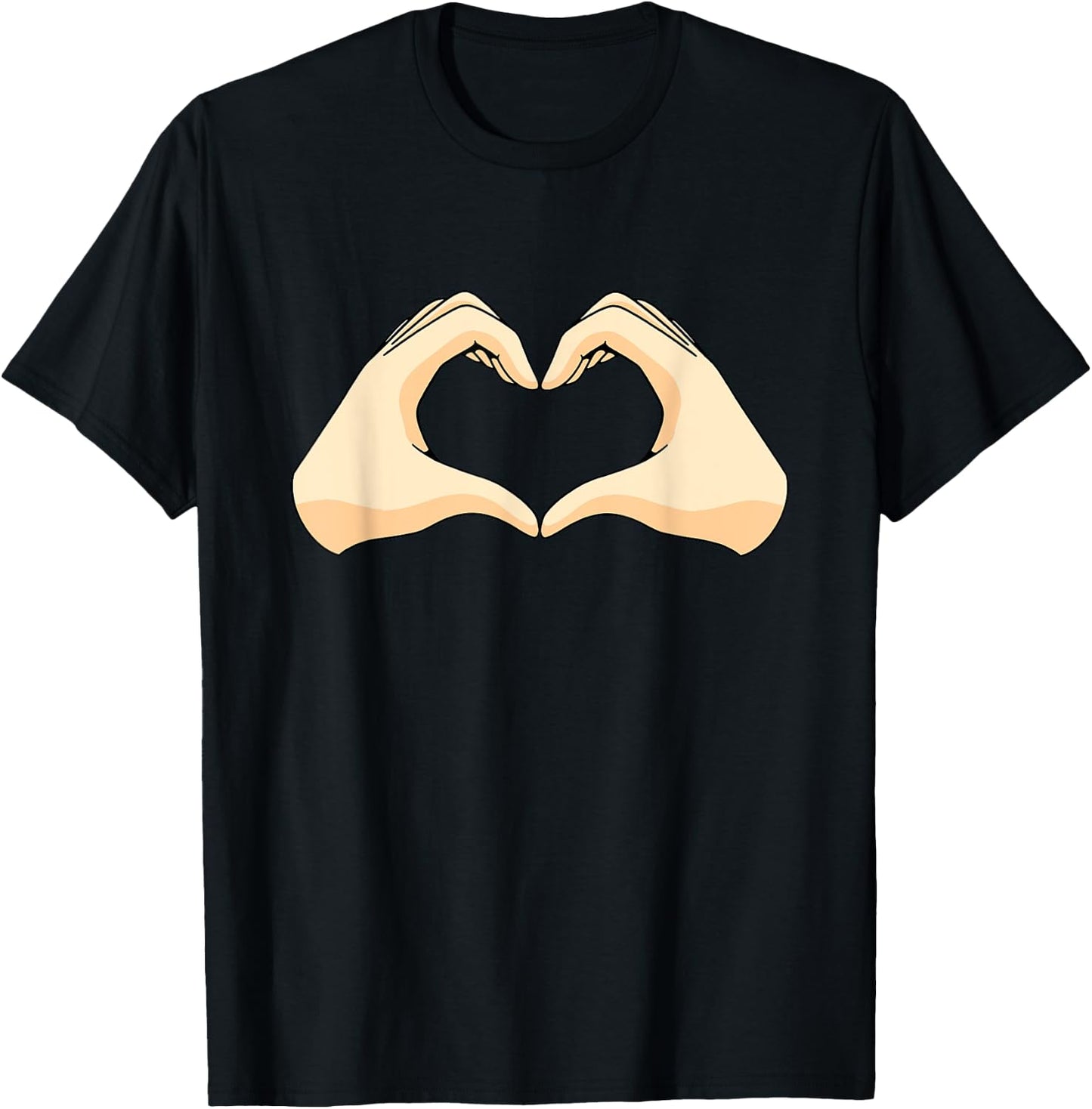 Hands Heart Hand Heart T-Shirt - T-Shirt | Black