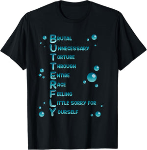 Swimming Pool Butterfly Social Media Meme Fan Gift T-Shirt - T-Shirt | Black
