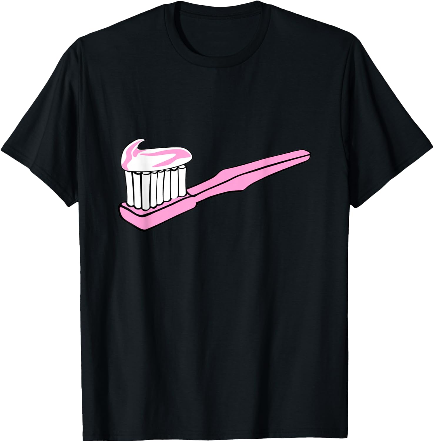 Pink Toothbrush & Toothpaste Dentist Hygienist Dental T-Shirt - T-Shirt | Black