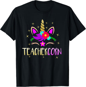 Teachercorn Funny Unicorn Teacher Gift T-Shirt - T-Shirt | Black
