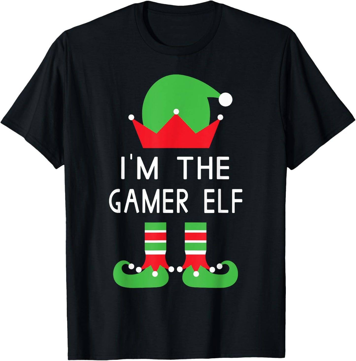 I'm The Gamer Elf Funny Christmas T Shirt T-Shirt - T-Shirt | Black