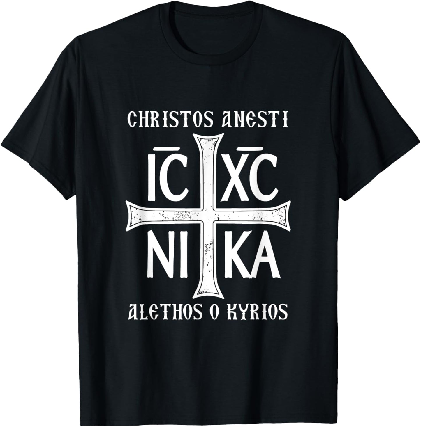 Christos Anesti Alethos o Kyrios Orthodox Pasha T-Shirt - T-Shirt | Black