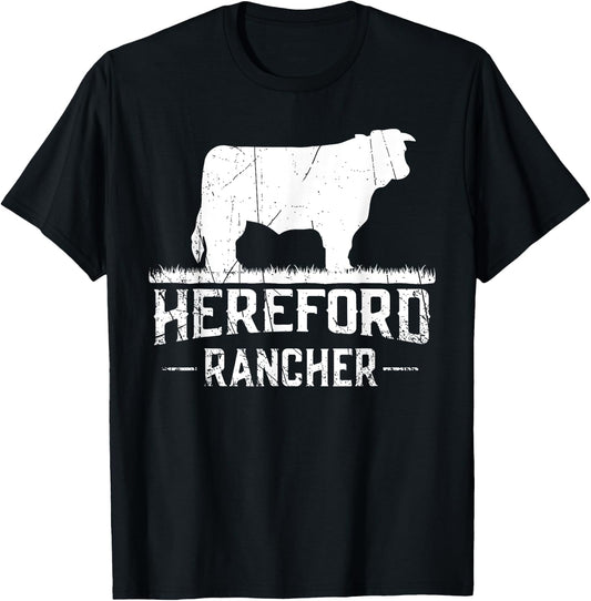 Hereford Rancher - Hereford Cow For Cattle Farmer T-Shirt - T-Shirt | Black