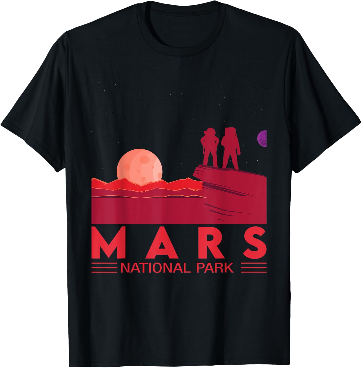 Red Planet | Space National Park - Funny Mars T-Shirt - T-Shirt | Black