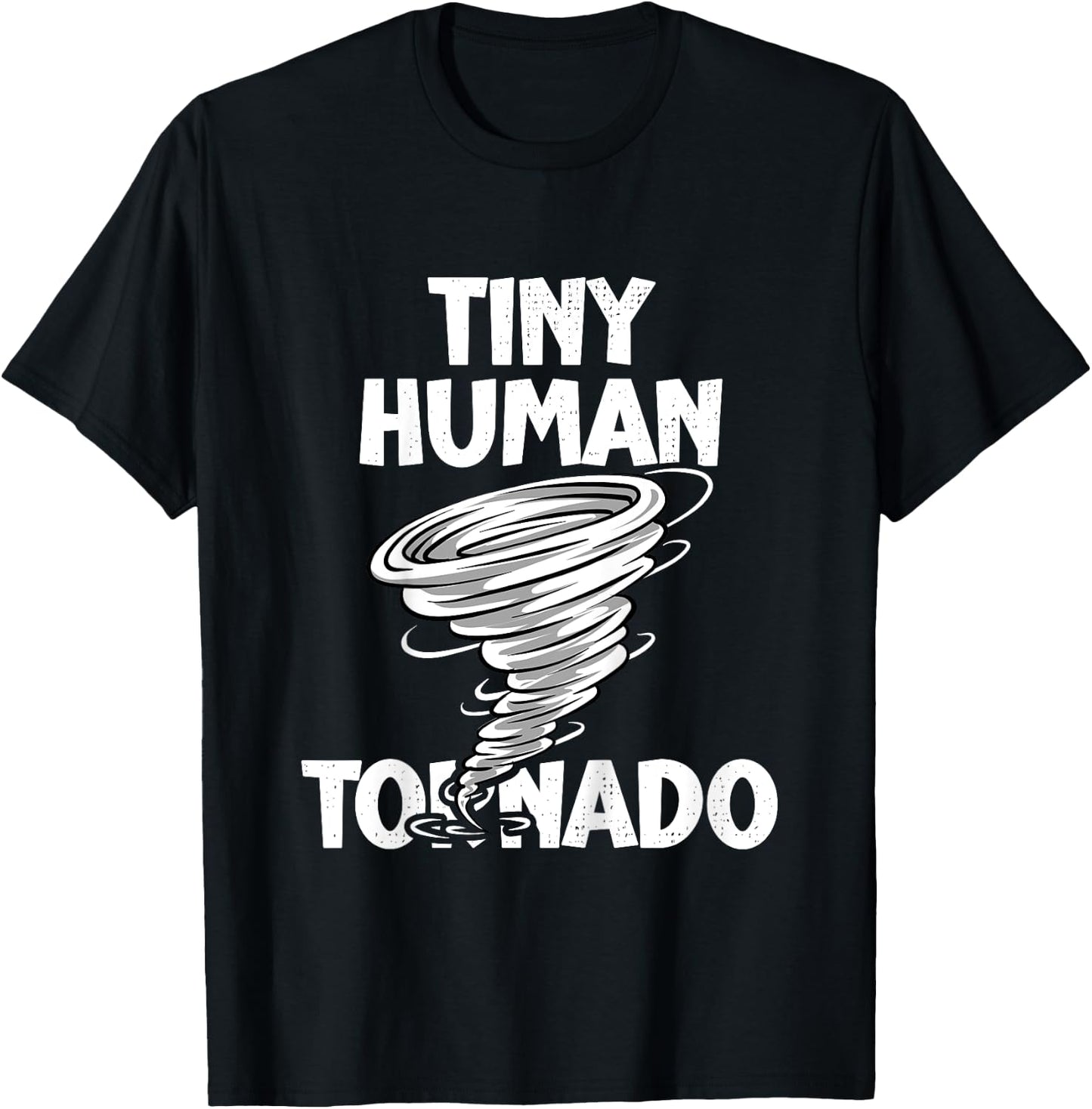 Kids Funny Tiny Human Tornado Quote Toddler Boys Girls Kids T-Shirt - T-Shirt | Black