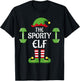 Sporty Elf Family Matching Group Christmas T-Shirt - T-Shirt | Black