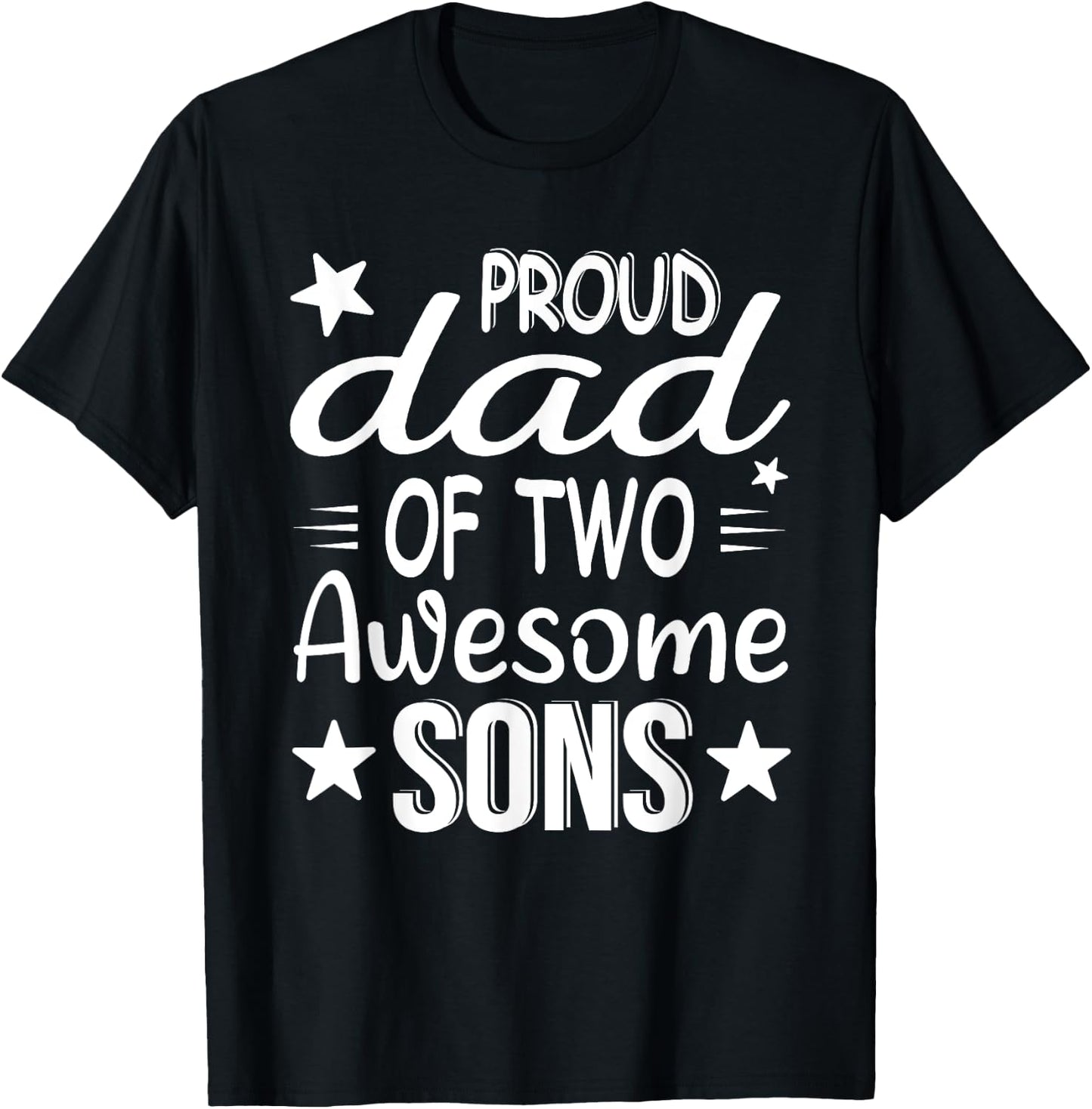 Men Dad Of 2 Boys Two Sons Father's Day T-Shirt - T-Shirt | Black
