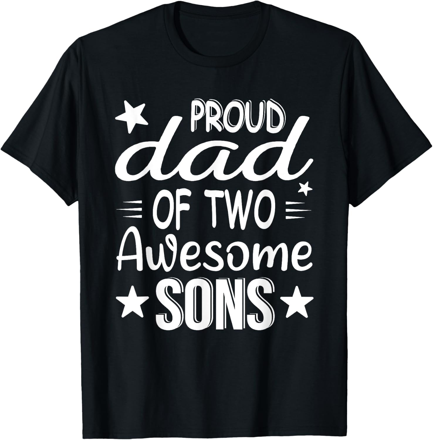 Men Dad Of 2 Boys Two Sons Father's Day T-Shirt - T-Shirt | Black