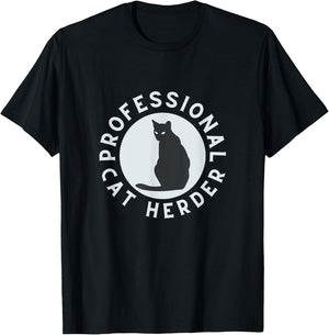 Professional Cat Herder for Cat Lovers Costume T-Shirt - T-Shirt | Black