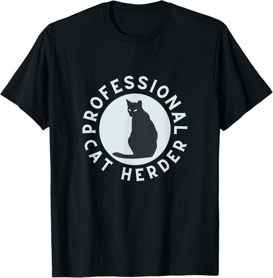 Professional Cat Herder for Cat Lovers Costume T-Shirt - T-Shirt | Black