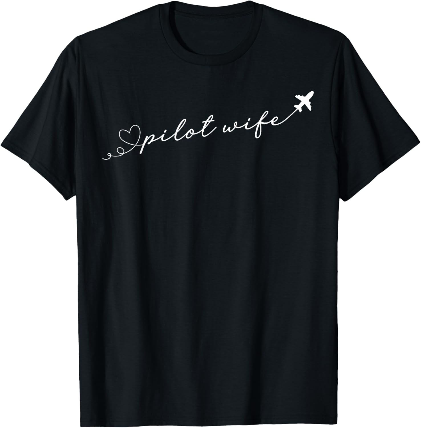 Pilot Wife of A Pilot Heart Pilot's Wife Airplane Pilot Wife T-Shirt - T-Shirt | Black