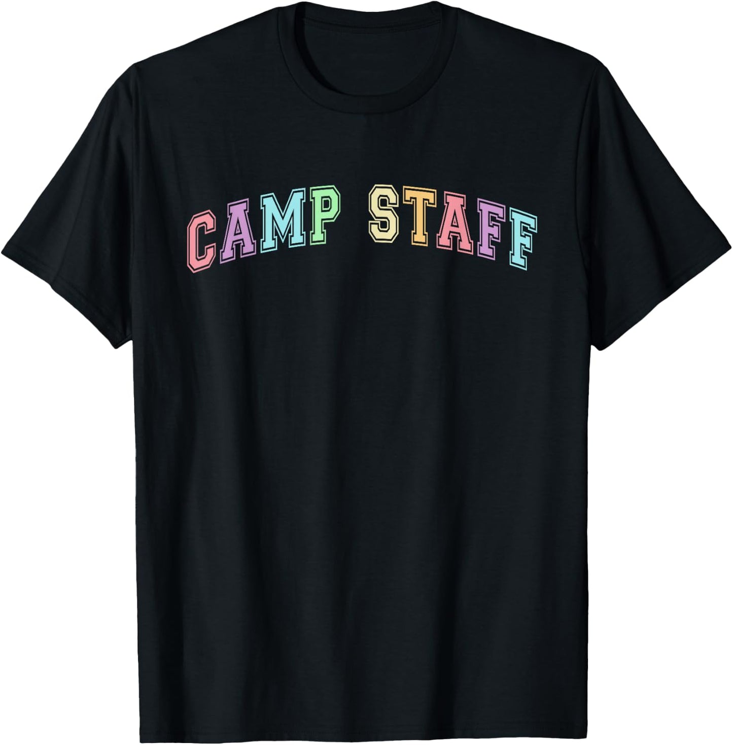 Cute CAMP STAFF Summer Campground Host Chaos Coordinator T-Shirt - T-Shirt | Black
