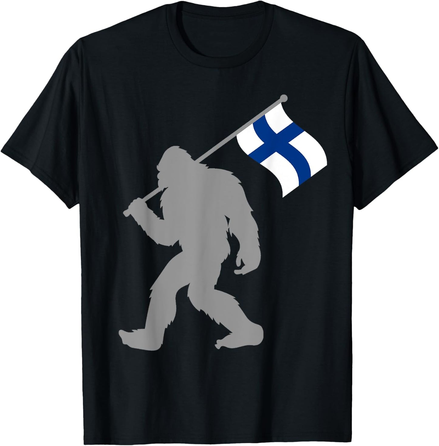 Suomi or Finnish Flag on Finland Flag T-Shirt - T-Shirt | Black
