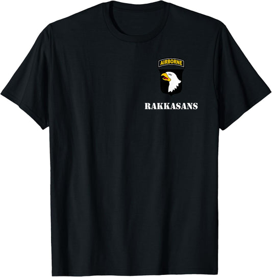 101st Airborne Shirt - White "Rakkasans" - Classic T-Shirt - T-Shirt | Black