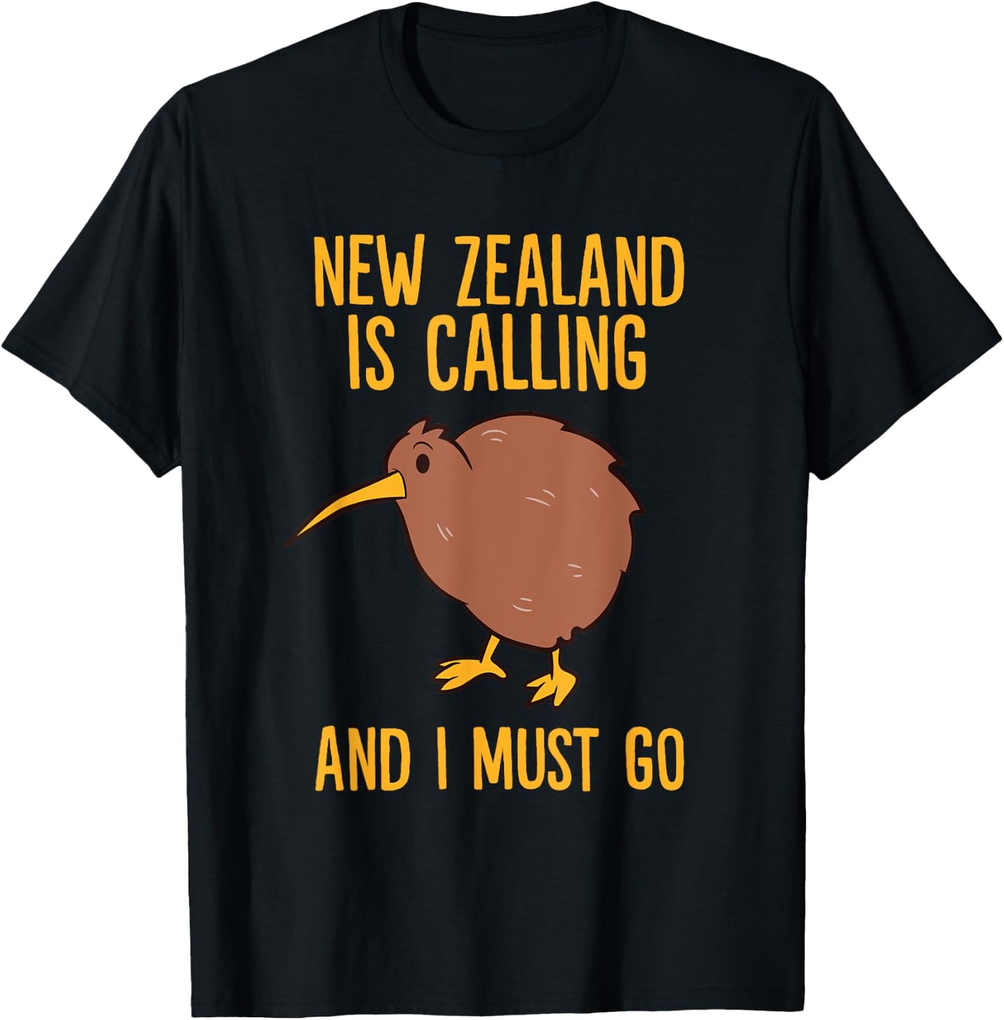 Kiwi New Zealand Is Calling And I Must Go T-Shirt - T-Shirt | Black