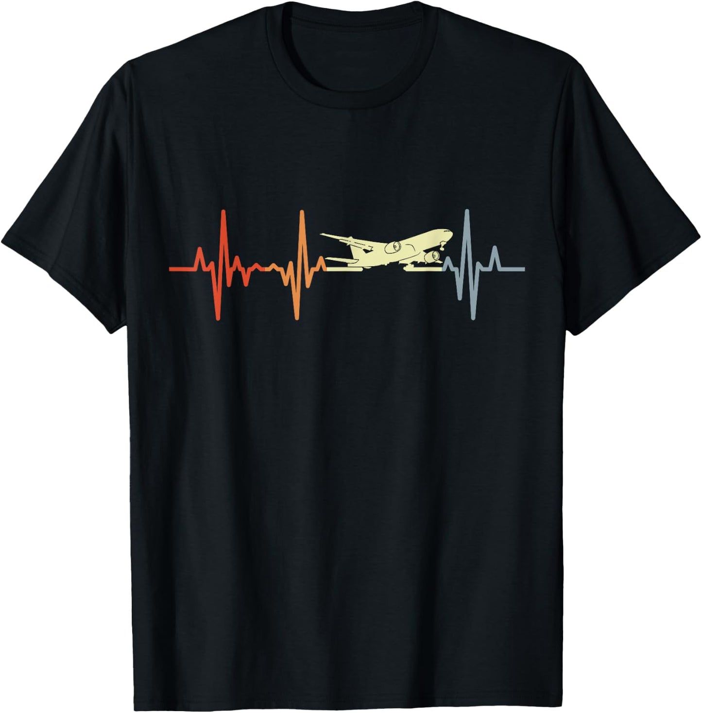 Vintage Airplanes Heartline Aviation Lover T-Shirt - T-Shirt | Black