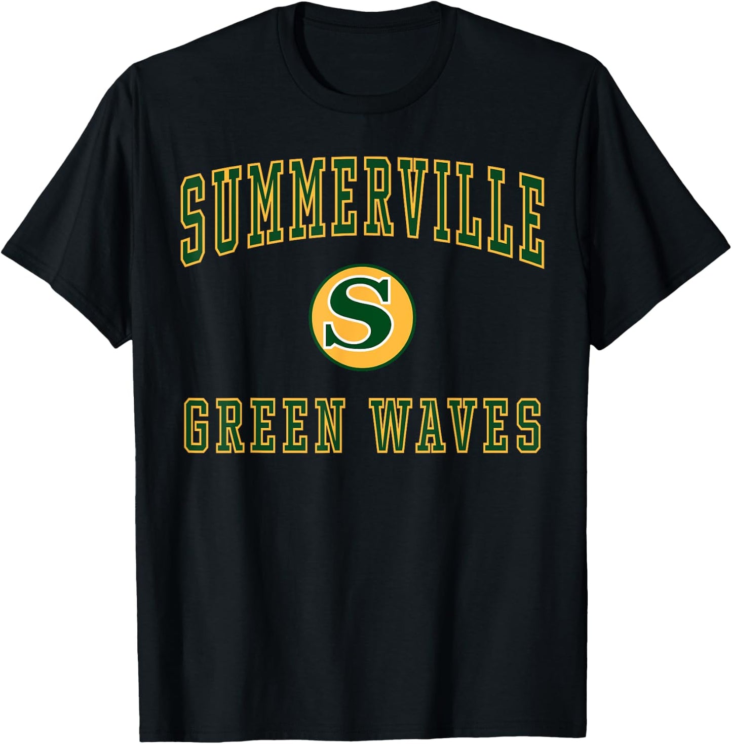 Summerville High School Green Waves C1 T-Shirt - T-Shirt | Black