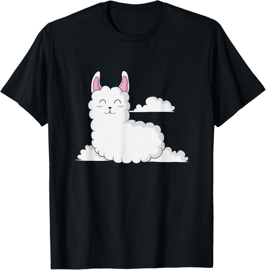 Llama on Clouds T-Shirt - T-Shirt | Black
