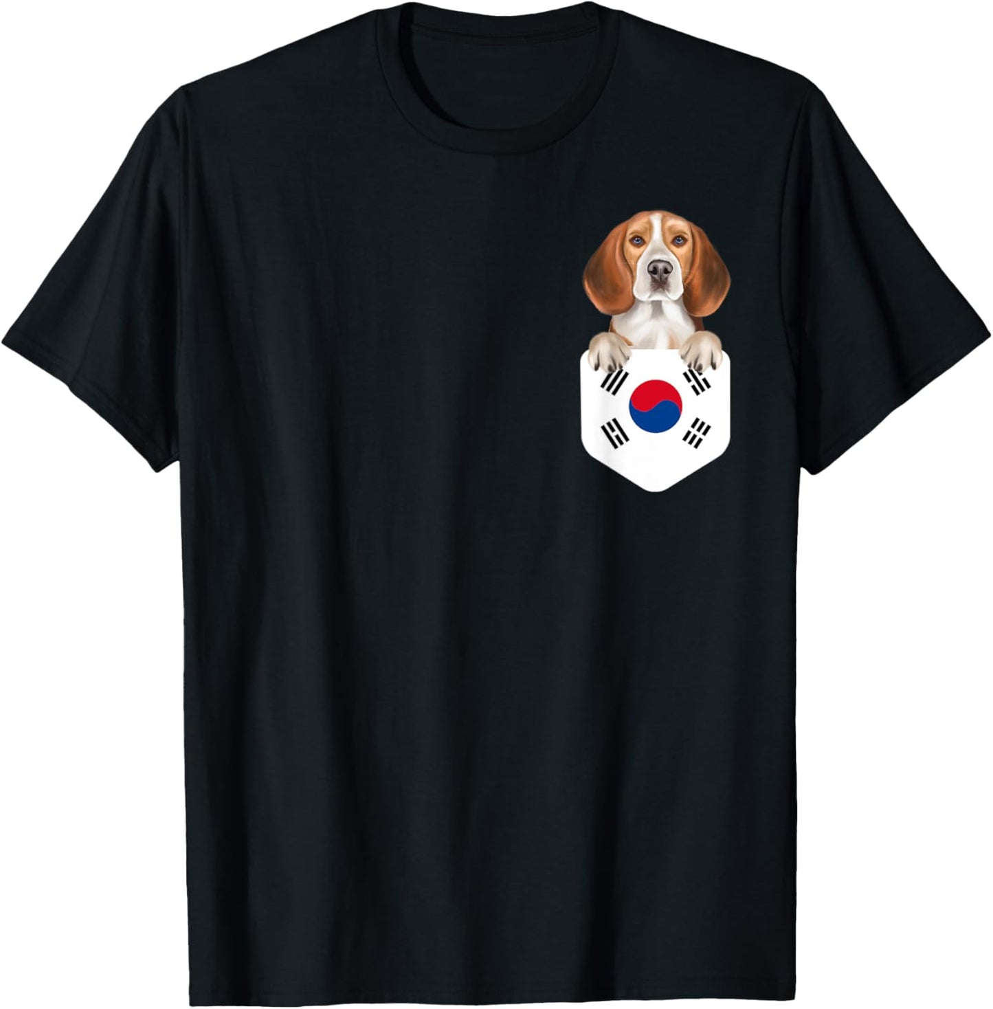 South Korea Flag Beagle Dog In Pocket Women Kids T-Shirt - T-Shirt | Black