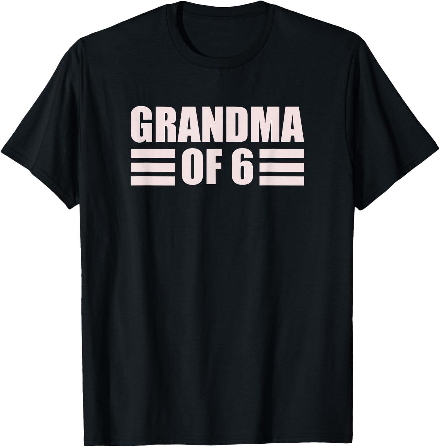 Grandma 6 Grandkids 6th Time Cubed Grandma Of Six T-Shirt - T-Shirt | Black