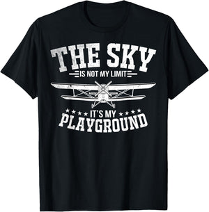 Sky Is Not My Limit It's My Playground Pilots Jet Pilots T-Shirt - T-Shirt | Black