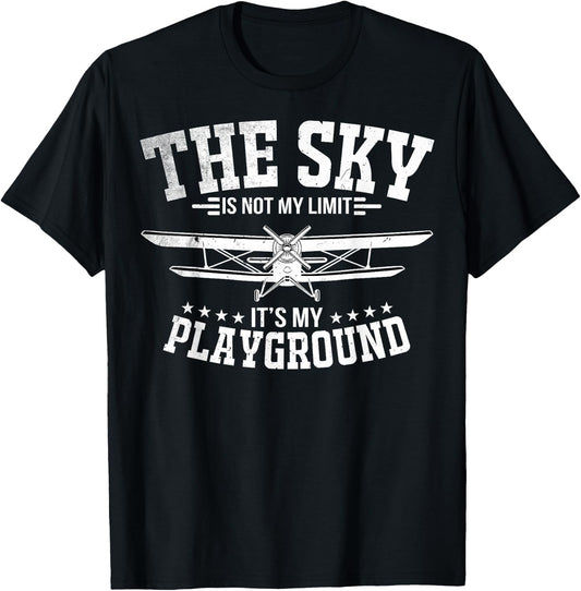 Sky Is Not My Limit It's My Playground Pilots Jet Pilots T-Shirt - T-Shirt | Black