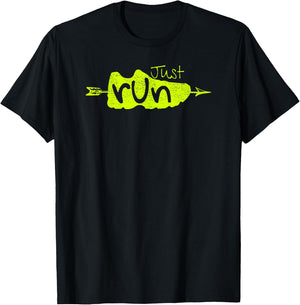 Just Run XC Running Shoe Cross Country Runners Training Gear T-Shirt - T-Shirt | Black