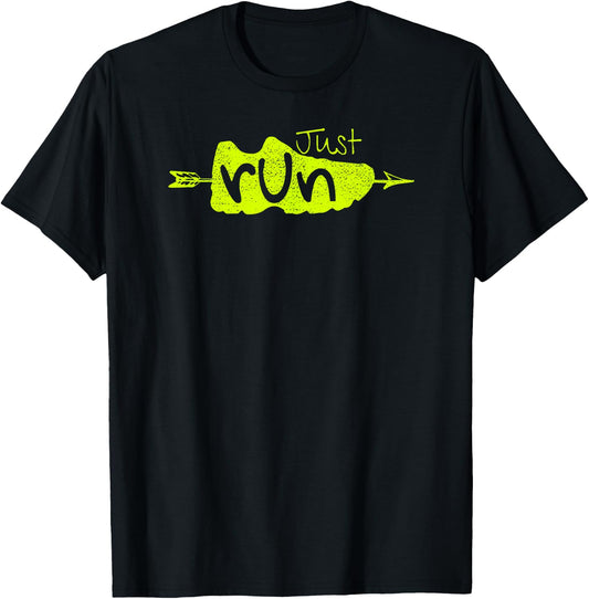 Just Run XC Running Shoe Cross Country Runners Training Gear T-Shirt - T-Shirt | Black