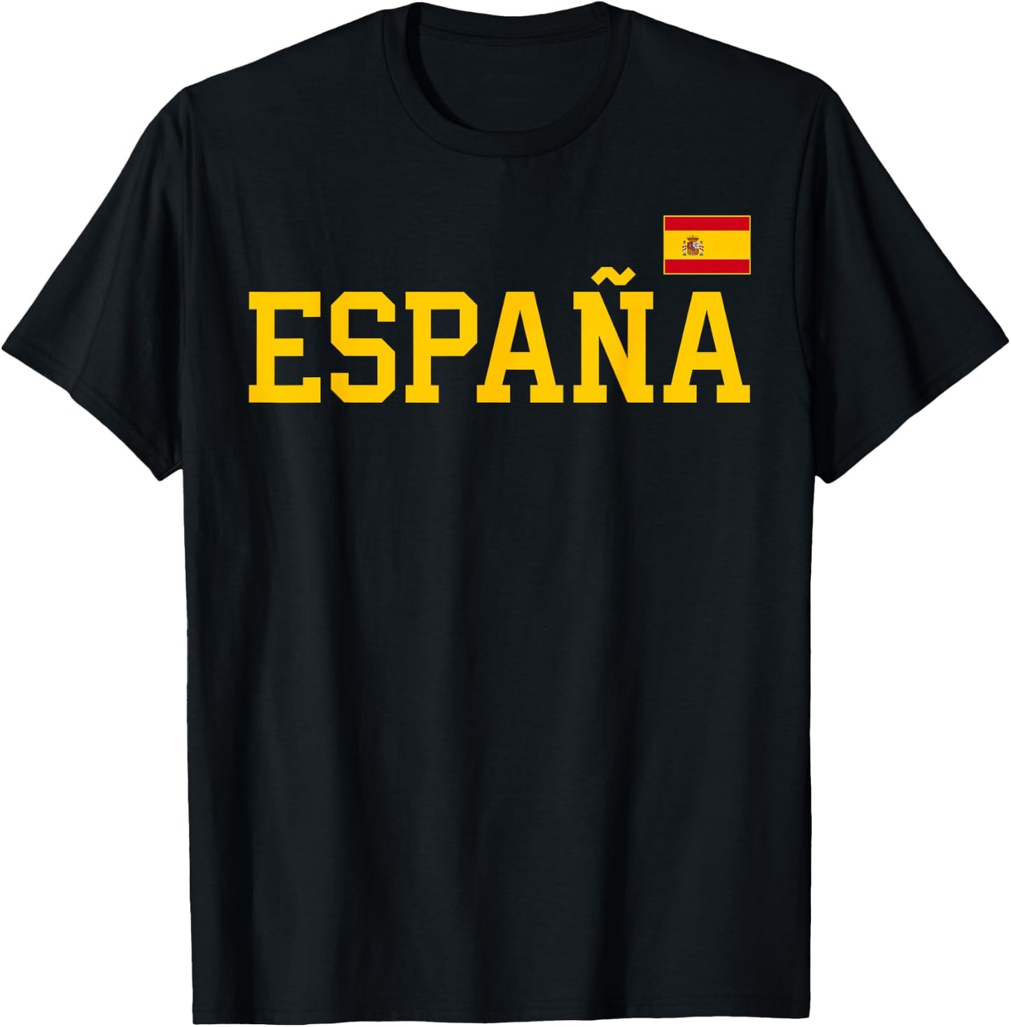 Spain T Shirt Women Men Kids Spanish Flag Red España T-Shirt - T-Shirt | Black