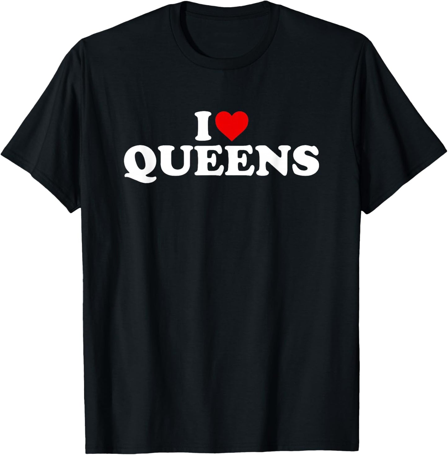 I Love Queens Heart T-Shirt - T-Shirt | Black