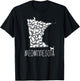 Proud Minnesota Cat Owner Cute Meownnesota State Outline Women Kids T-Shirt - T-Shirt | Black