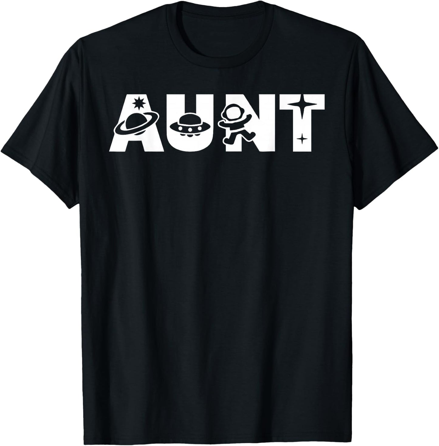 Funny Aunt Space Astronaut Birthday Party T-Shirt - T-Shirt | Black