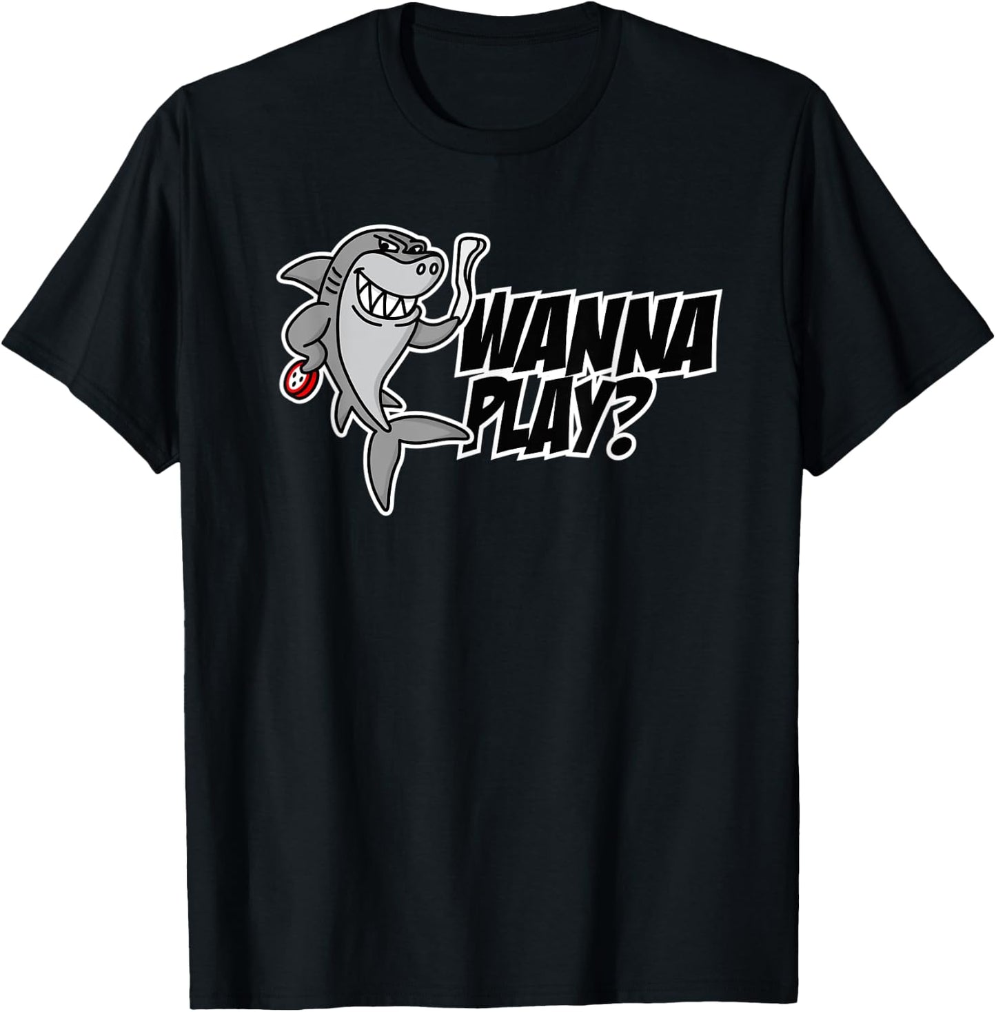 Wanna play Octopush shark funny underwater hockey player T-Shirt - T-Shirt | Black