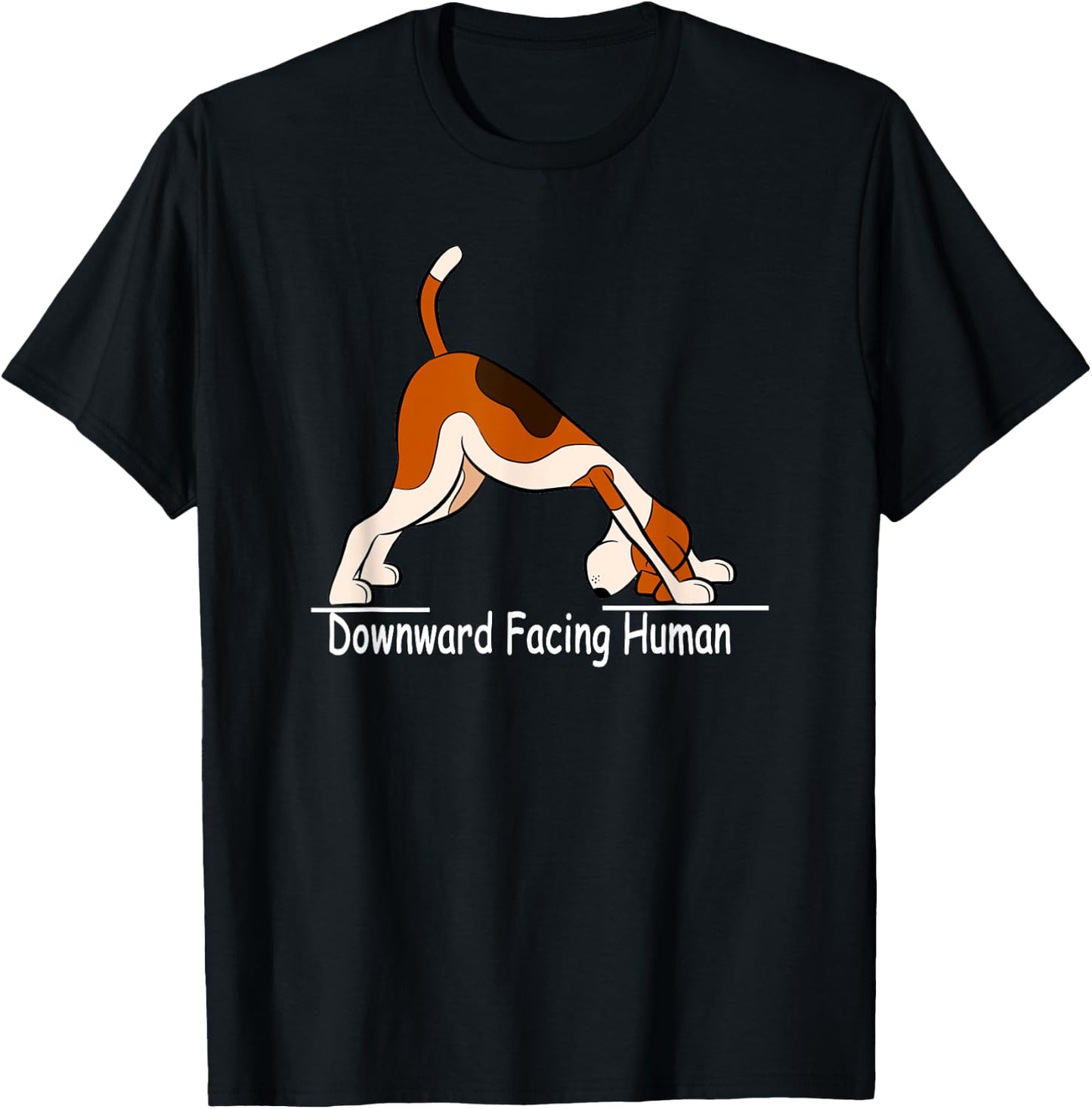 Downward Facing Human | Funny Yoga T-Shirt - T-Shirt | Black