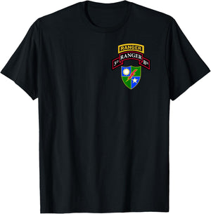 Army Ranger Shirt - 3rd Ranger Shirt - Scroll, Tab, and DUI T-Shirt - T-Shirt | Black