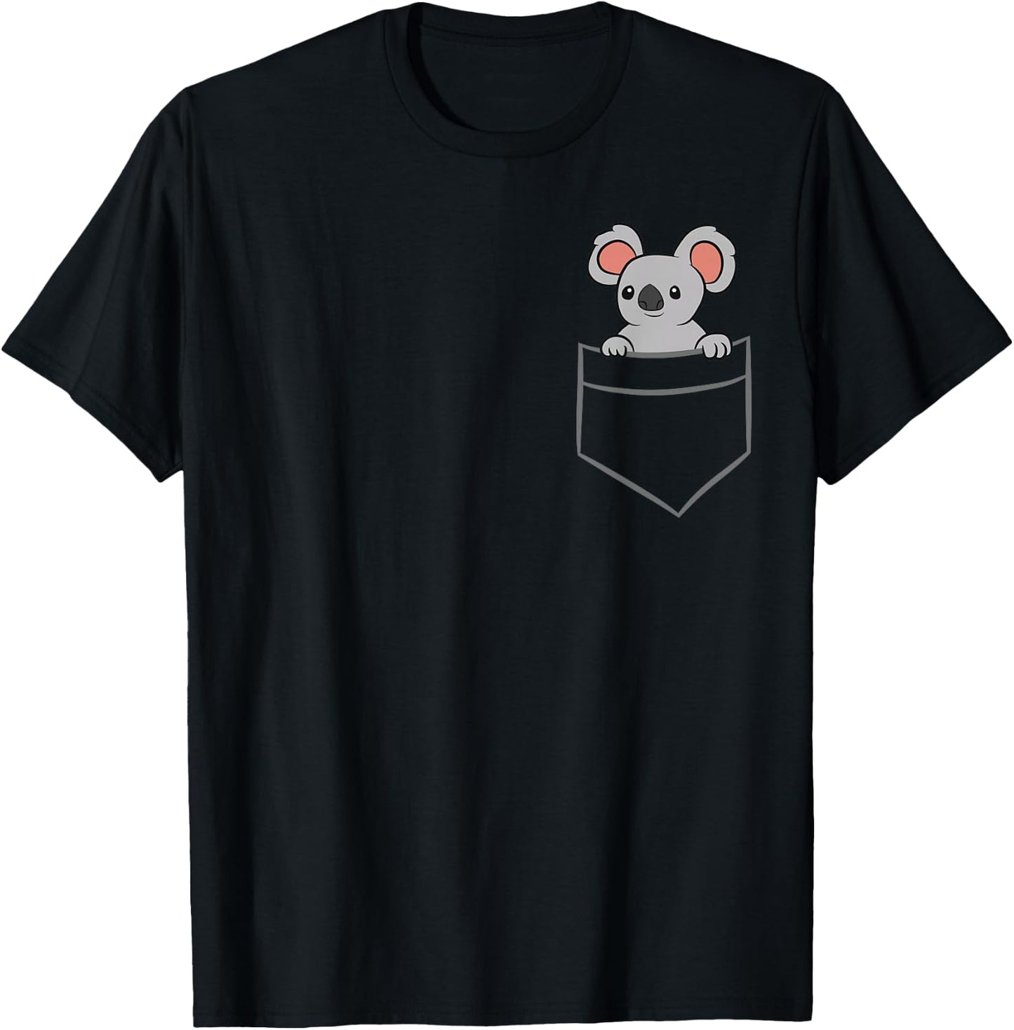 Koala In a Pocket Funny Pocket Koala T-Shirt - T-Shirt | Black